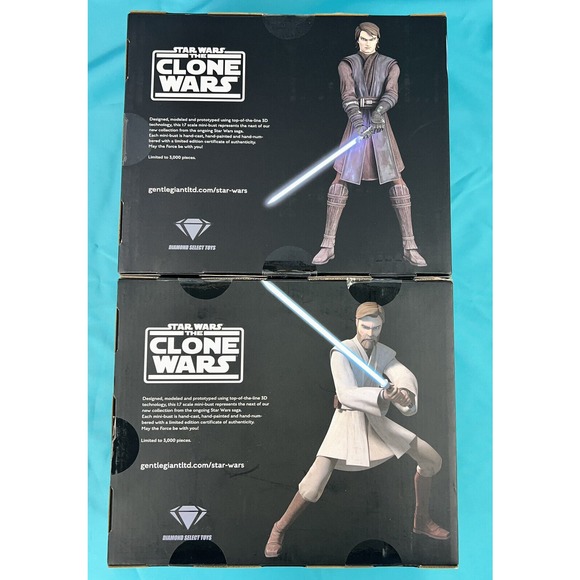 🔥 Star Wars Gentle Giant Anakin Skywalker & Obi-Wan Clone Wars Bust 1:7 Scale - Picture 2 of 16